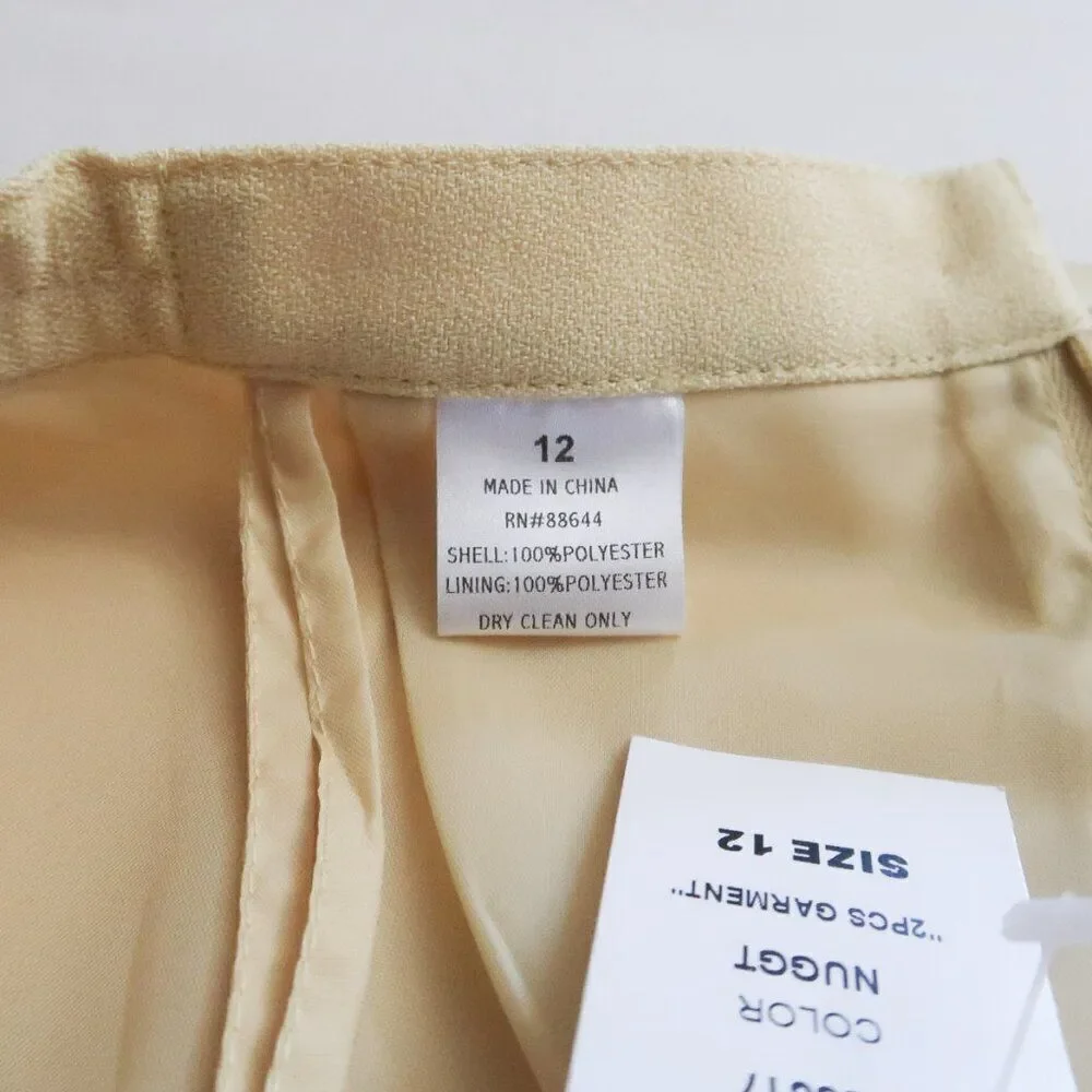 Emily Light Yellow Skirt Suit Size 12